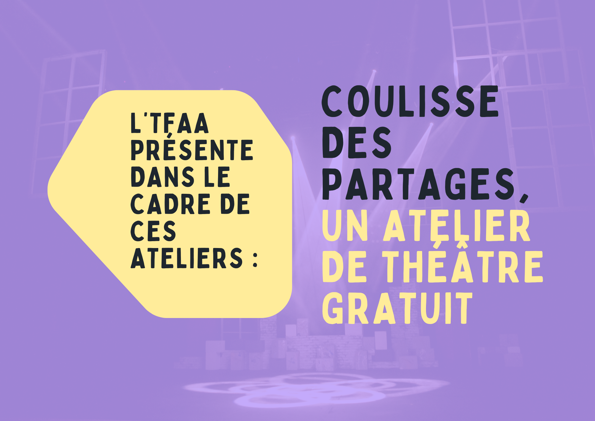 Coulisse des partages, un atelier de théâtre gratuit