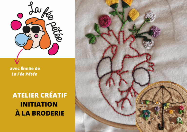 Atelier créatif d’introduction à la broderie avec Emilie de La Fée Pétée