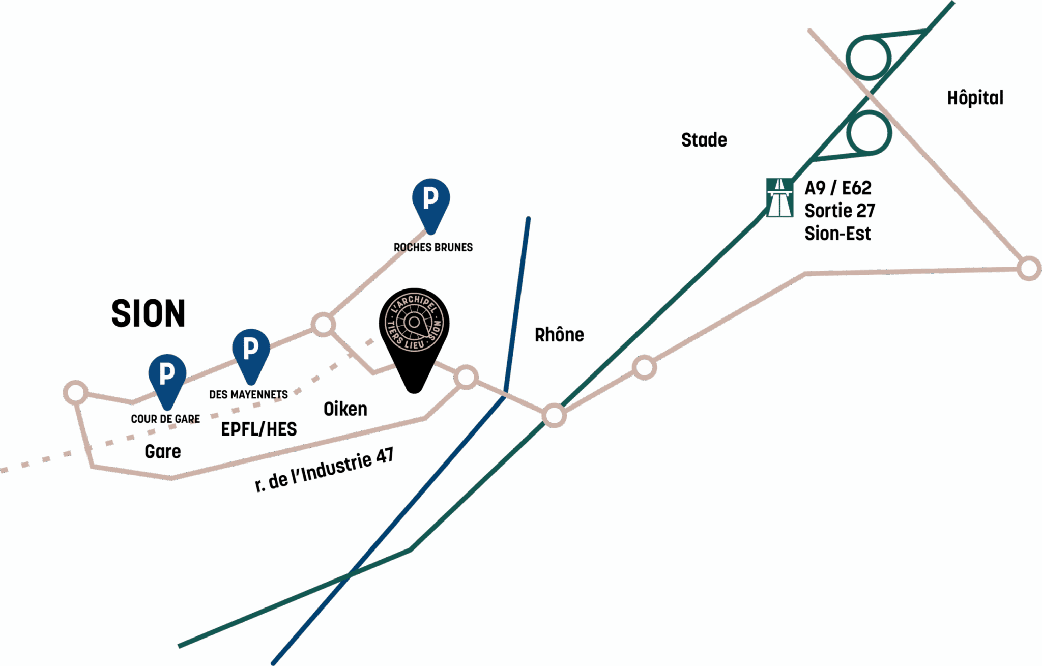 Plan pour accéder à L'archipel.